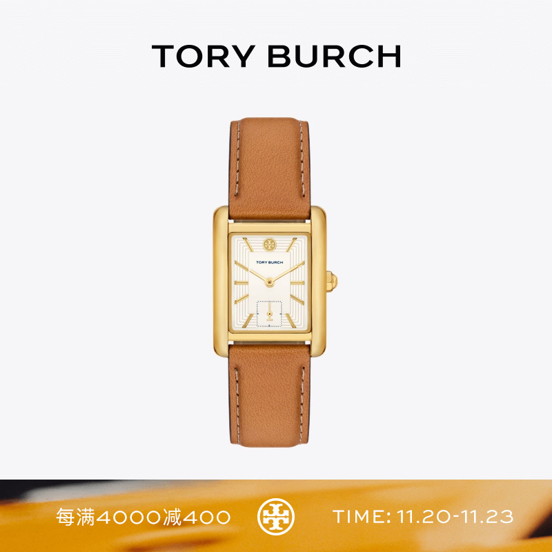 TORY BURCH 汤丽柏琦 ELEANOR 双T LOGO小方表手表 TBW1068