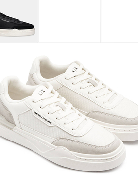 Armani/阿玛尼AX 男士时尚小白鞋低帮休闲鞋 XM001968 AF19439