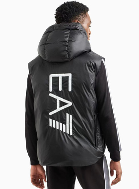 Armani/阿玛尼EA7 男2面穿保暖棉夹克背心马甲外套 6DPQ03 PNGAZ