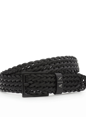 Armani/阿玛尼 AX 男士真皮编织时尚休闲皮带 XM001699 AF17391