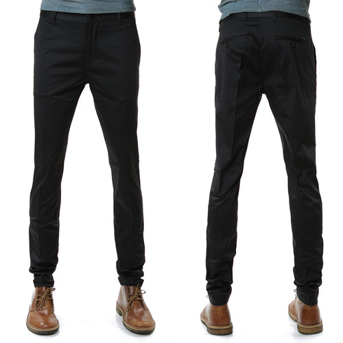 阿玛尼男士黑色修身休闲裤