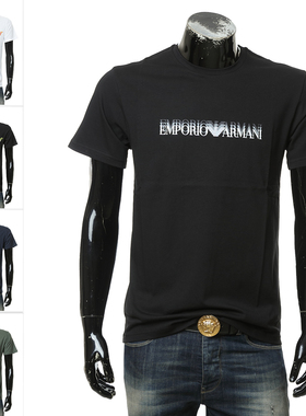 Armani/阿玛尼EA 男士鹰标修身弹力纯棉短袖T恤EM000574 AF12349