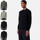 阿玛尼EA 男士 休闲条纹纯羊毛保暖毛衣 Armani 6R1MX9 1MCWZ