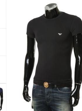 Armani/阿玛尼EA 男士鹰标修身弹力打底短袖圆领T恤111035 2F511