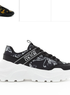 Versace/范思哲VJ 男士奢潮巴洛克印花低帮休闲鞋 79YA3SC2 ZSC85