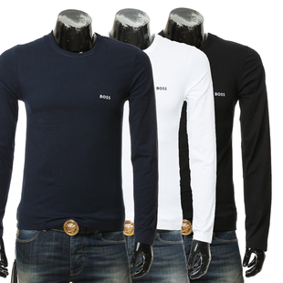 纯棉三件装 男士 圆领长袖 T恤 10243514 Hugo 50492321 Boss黑标