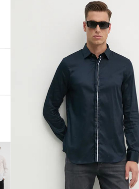 Armani/阿玛尼AX 男士时尚休闲衬衣纯棉长袖衬衫 6DZC27 ZNZRZ