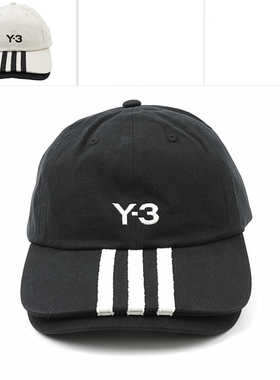 Y3 Y-3 正品 男女潮牌经典三杠时尚简约遮阳纯棉鸭舌帽子 JM9041