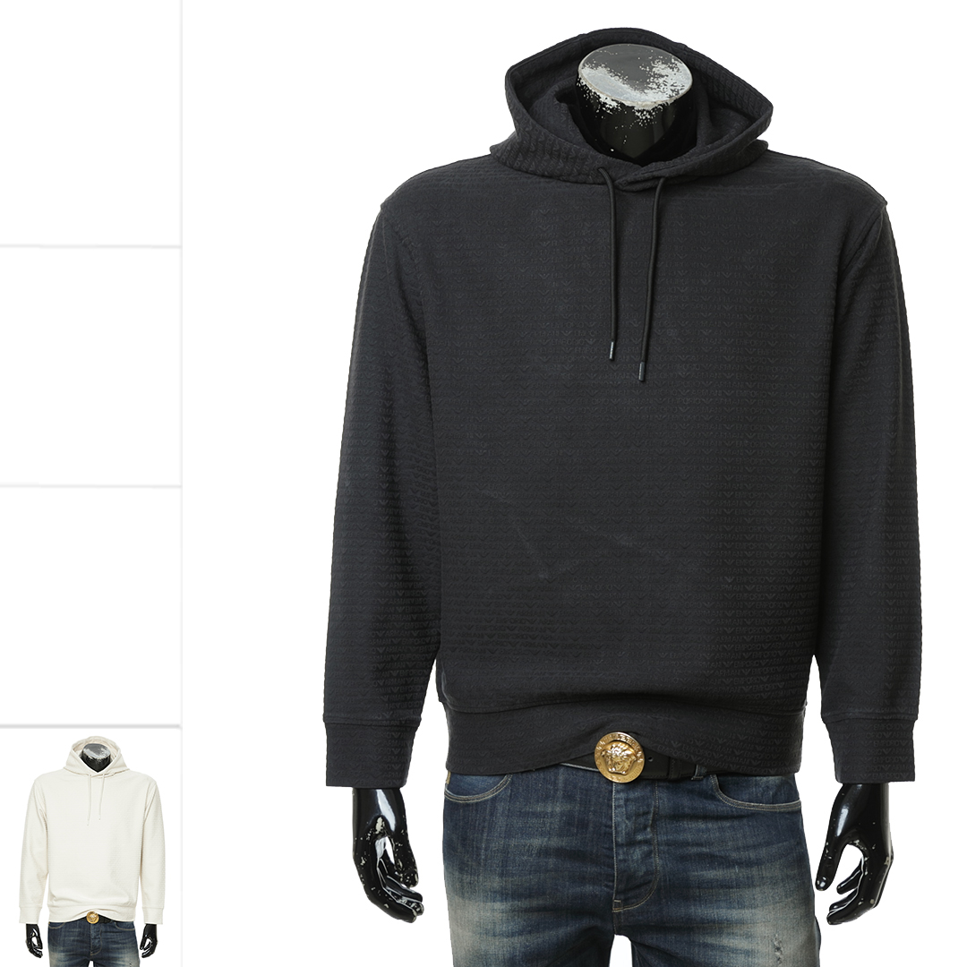 Armani/阿玛尼EA 男士时尚潮牌鹰标连帽卫衣 EM001007 AF13700