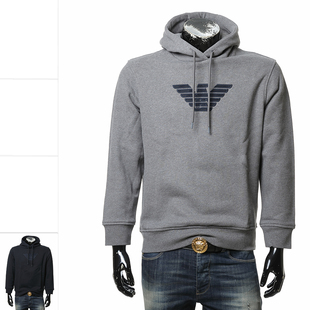 6D1M96 Armani 刺绣鹰标连帽毛里保暖卫衣 男士 1JTAZ 阿玛尼EA