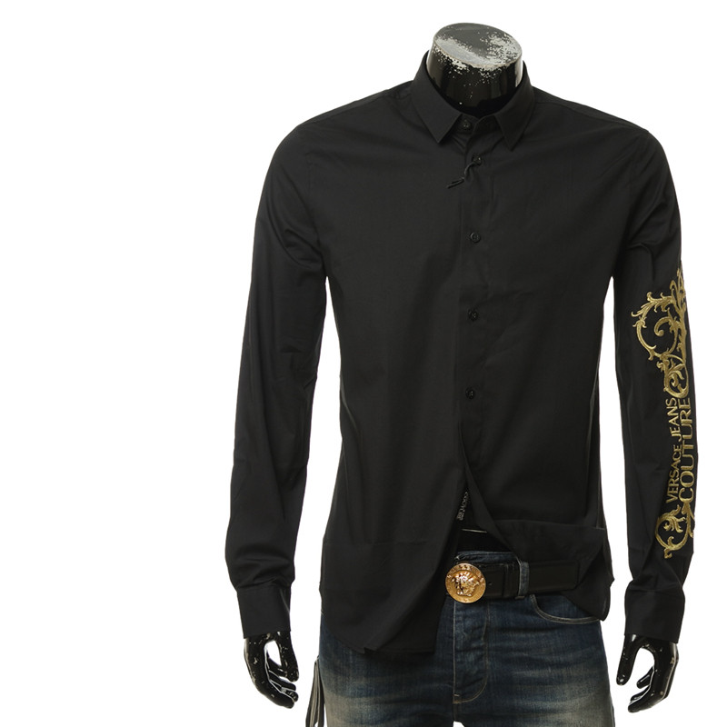 Versace/范思哲 VJ 金线刺绣 男士时尚长袖衬衫 B1GZB6S5 30421