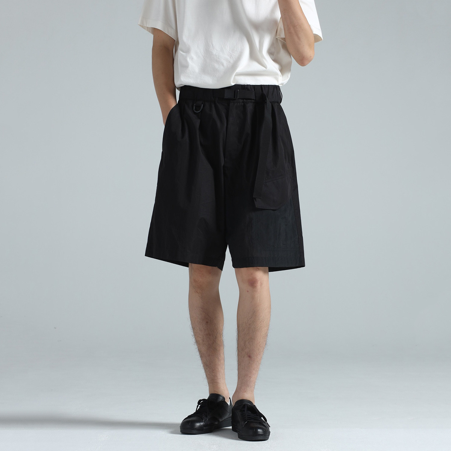 Y3 Y-3 海外直邮 男士潮牌宽松时尚直筒阔腿短裤休闲裤 KD3993 - 实物图
