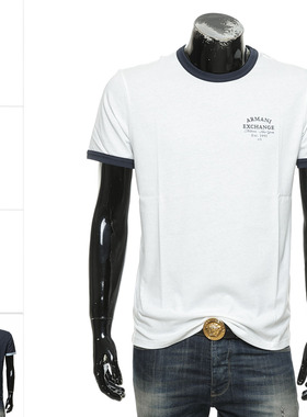 Armani/阿玛尼AX 男士简约休闲短袖圆领T恤 XM000536 AF10334