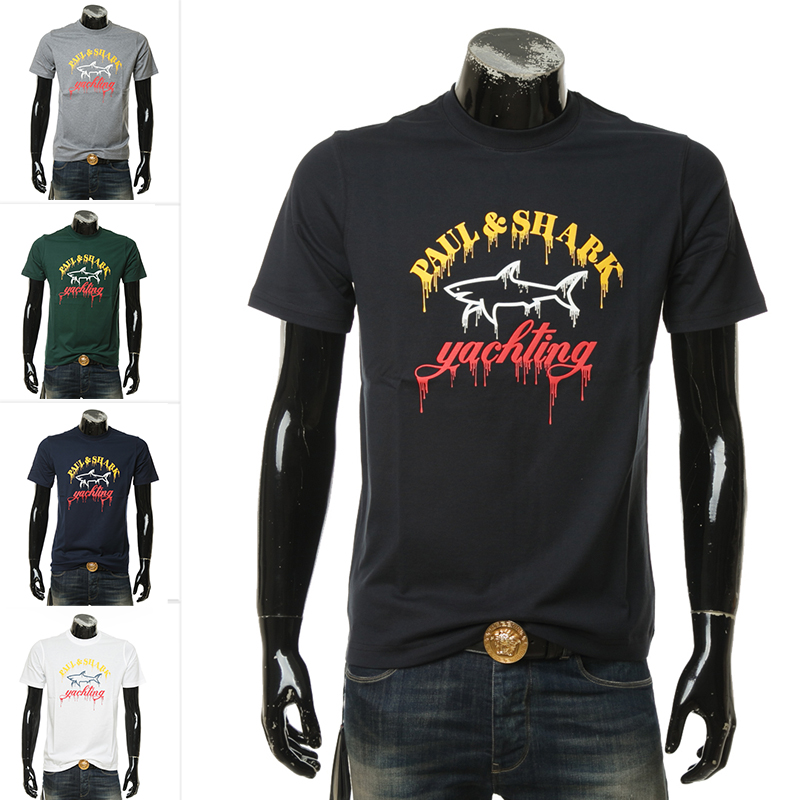 叁仟良品 正品 Paul Shark 鲨鱼  男士 简约短袖圆领T恤 A20P1603