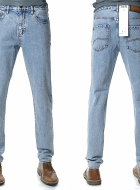 Armani/阿玛尼AX 男复古做旧水洗修身长裤牛仔裤XM000049 AF13367
