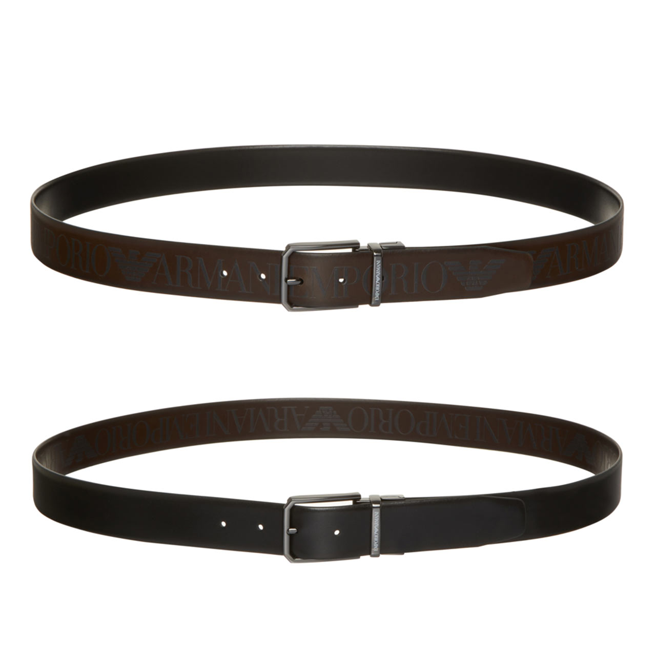 阿玛尼男士真皮2面用针扣皮带