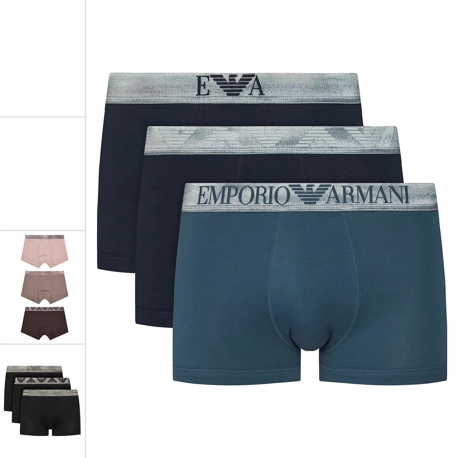 Armani/阿玛尼EA 男士鹰标3件装休闲四角内裤 EM000259 AF18886