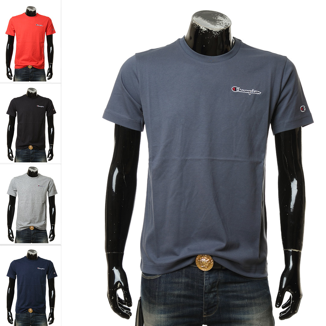 champion冠军 潮牌 男士棉质刺绣小草写logo短袖圆领t恤 215940