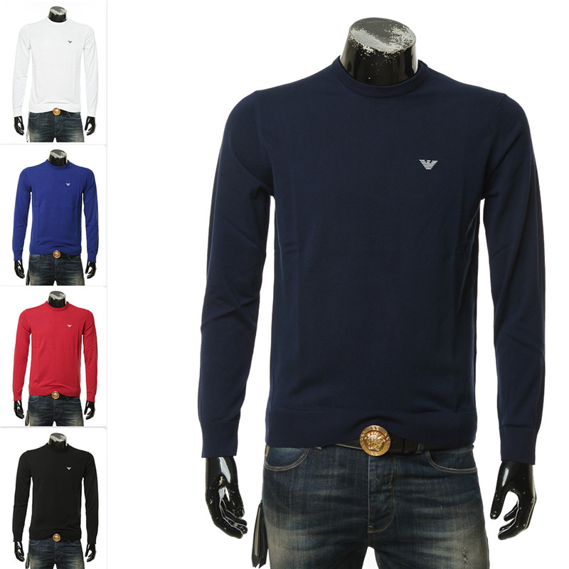Armani/阿玛尼EA 正品 刺绣鹰标男士保暖针织衫 3H1MYH 1MD0Z