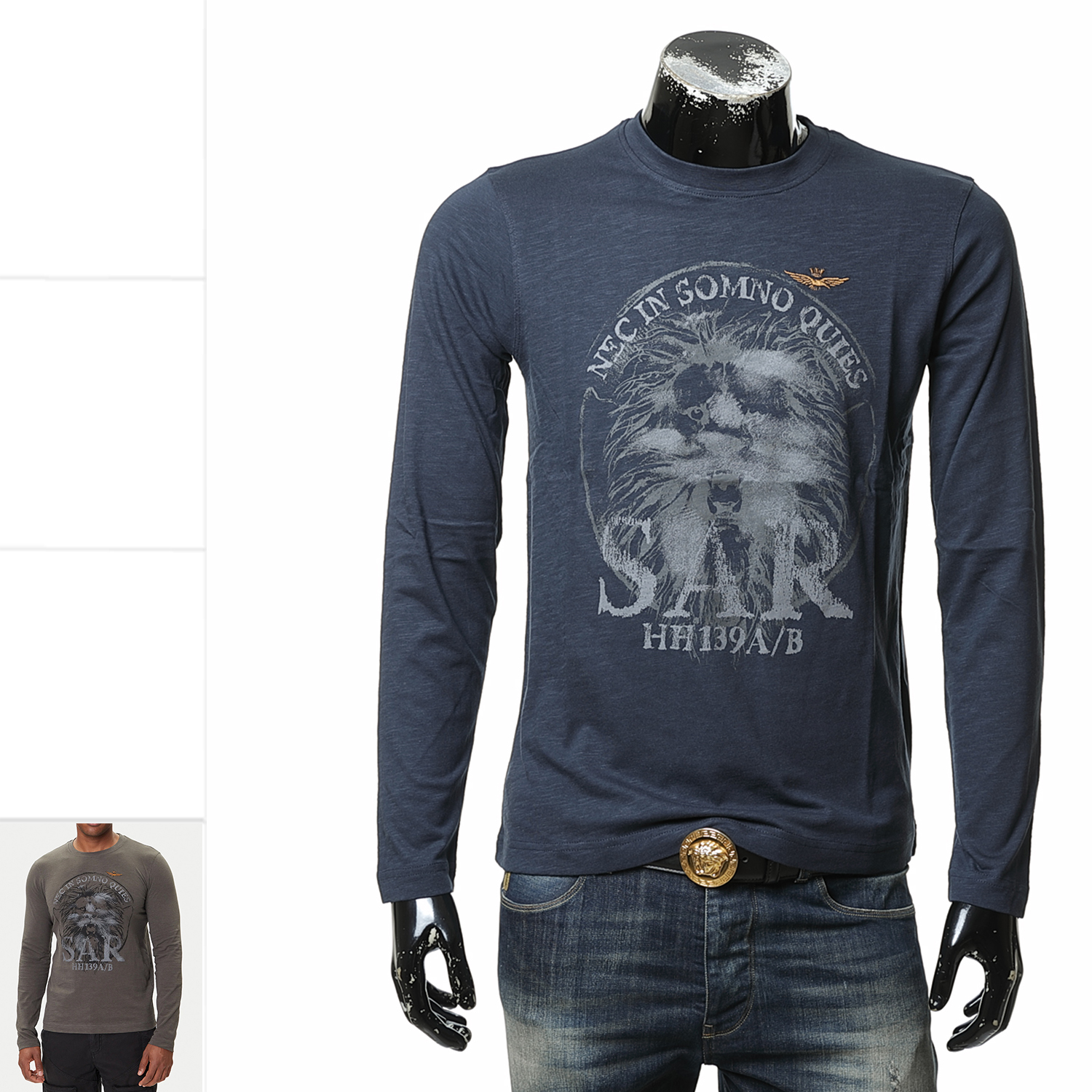 空军男士刺绣鹰标长袖T恤