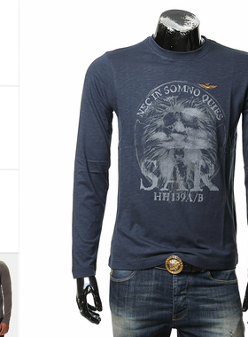 Aeronautica Militare 空军男士刺绣鹰标长袖T恤252TS2485UJ00708