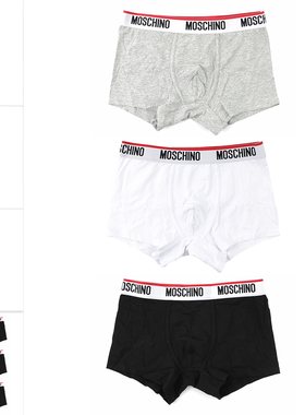 moschino/莫斯奇诺男士时尚潮牌3件装四角内裤 252V1A1395 4300
