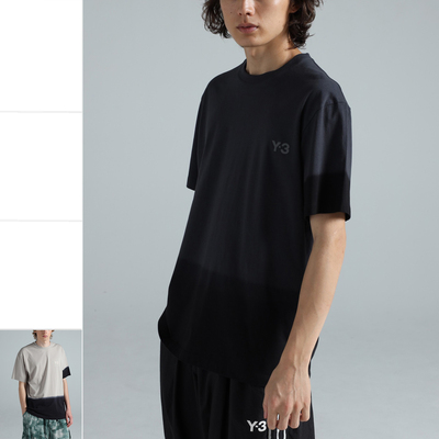 Y-3男士潮牌渐变圆领短袖T恤