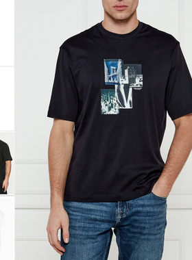 Armani/阿玛尼AX 男士时尚潮流印花休闲短袖T恤 XM000269 AF12112