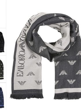 Armani/阿玛尼男纯羊毛保暖围巾
