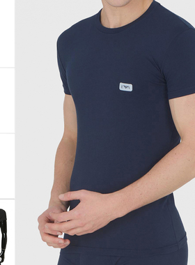 Armani/阿玛尼EA 男士时尚鹰标修身弹力圆领短袖T恤 111035 3F512