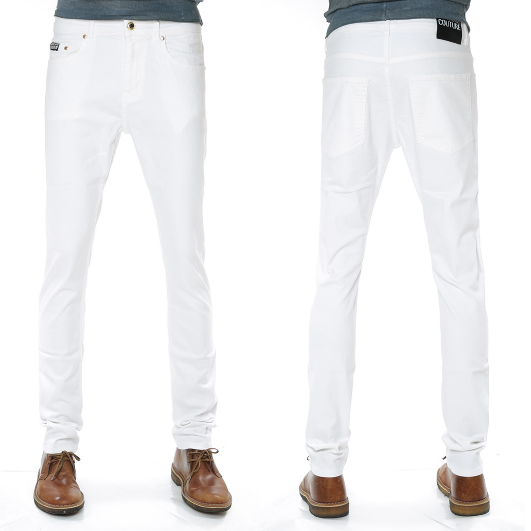 Versace/范思哲 VJ 男士白色简约修身长裤牛仔裤A2GVA0S1 60501