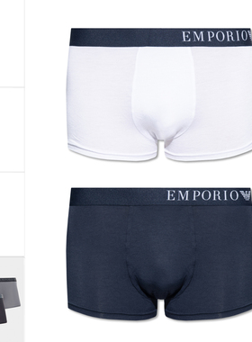 Armani/阿玛尼EA 男士时尚鹰标2件装四角裤平角内裤111210 3F733