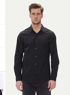 Armani/阿玛尼AX 男士时尚修身休闲长袖衬衫 XM000719 AF13206
