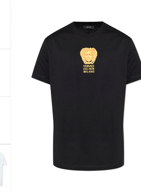 Versace/范思哲 男士奢华金标美杜莎纯棉短袖T恤 1013944 1A15885