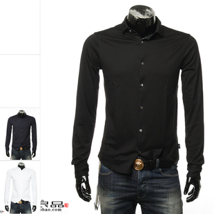 男士 正品 纯色针织长袖 衬衫 1JPRZ Armani 8N1CH6 阿玛尼EA