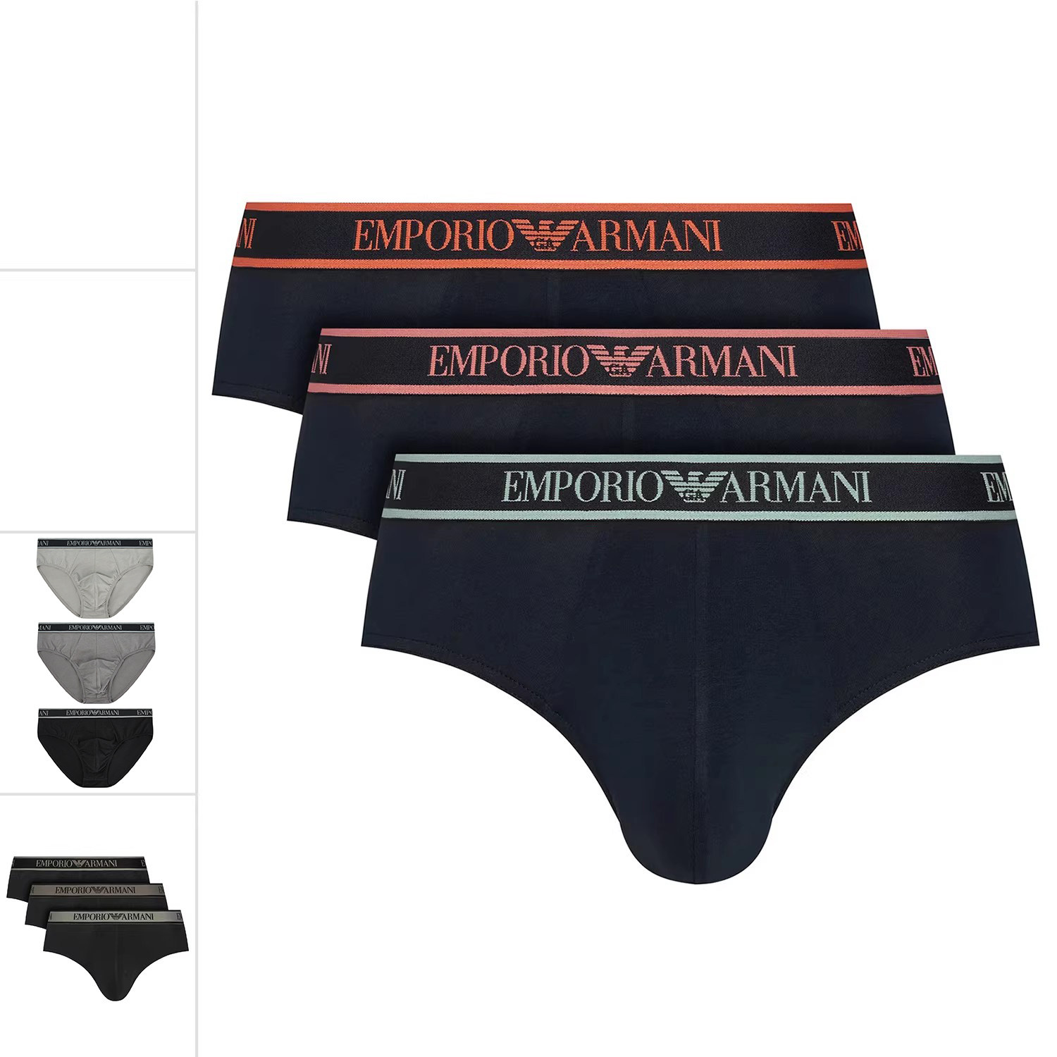 Armani/阿玛尼EA 男士鹰标3件装休闲三角内裤 EM000258 AF20669