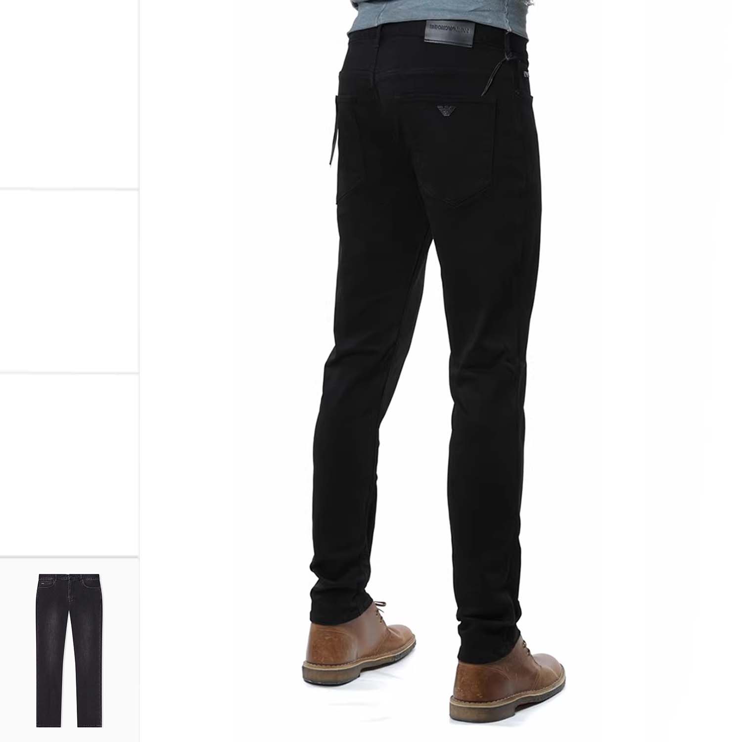 Armani/阿玛尼EA 男士时尚鹰标修身长裤牛仔裤 EM000121 AF15954