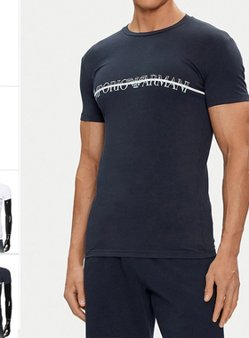 Armani/阿玛尼EA 男士时尚鹰标修身弹力运动短袖T恤 111035 4R729
