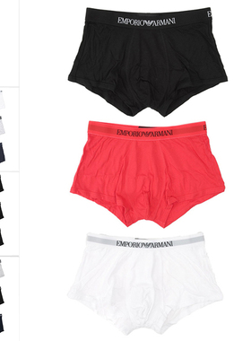 Armani/阿玛尼EA 正品男士3件装平角裤棉质内裤 111610 CC722