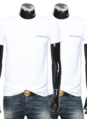 Armani/阿玛尼EA 男士鹰标2件装修身短袖T恤 EM000391 AF10779