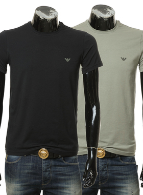 Armani/阿玛尼EA 男士鹰标2件装修身短袖T恤 EM000391 AF10776