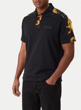 Versace/范思哲VJ 男士奢潮巴洛克印花短袖POLO衫 80GAG6R1 JS549