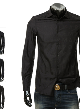 Armani/阿玛尼EA 男士修身时尚休闲长袖衬衫 6R1C86 1NIUZ