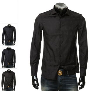 修身 时尚 休闲长袖 Armani 6R1C86 男士 衬衫 1NIUZ 阿玛尼EA