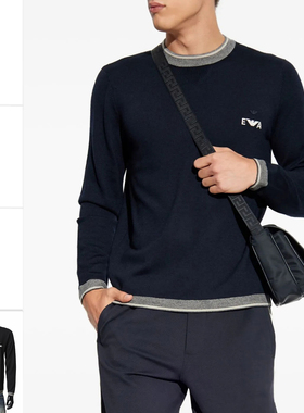 Armani/阿玛尼EA 男士鹰标保暖时尚休闲毛衣 EM003387 AF14697