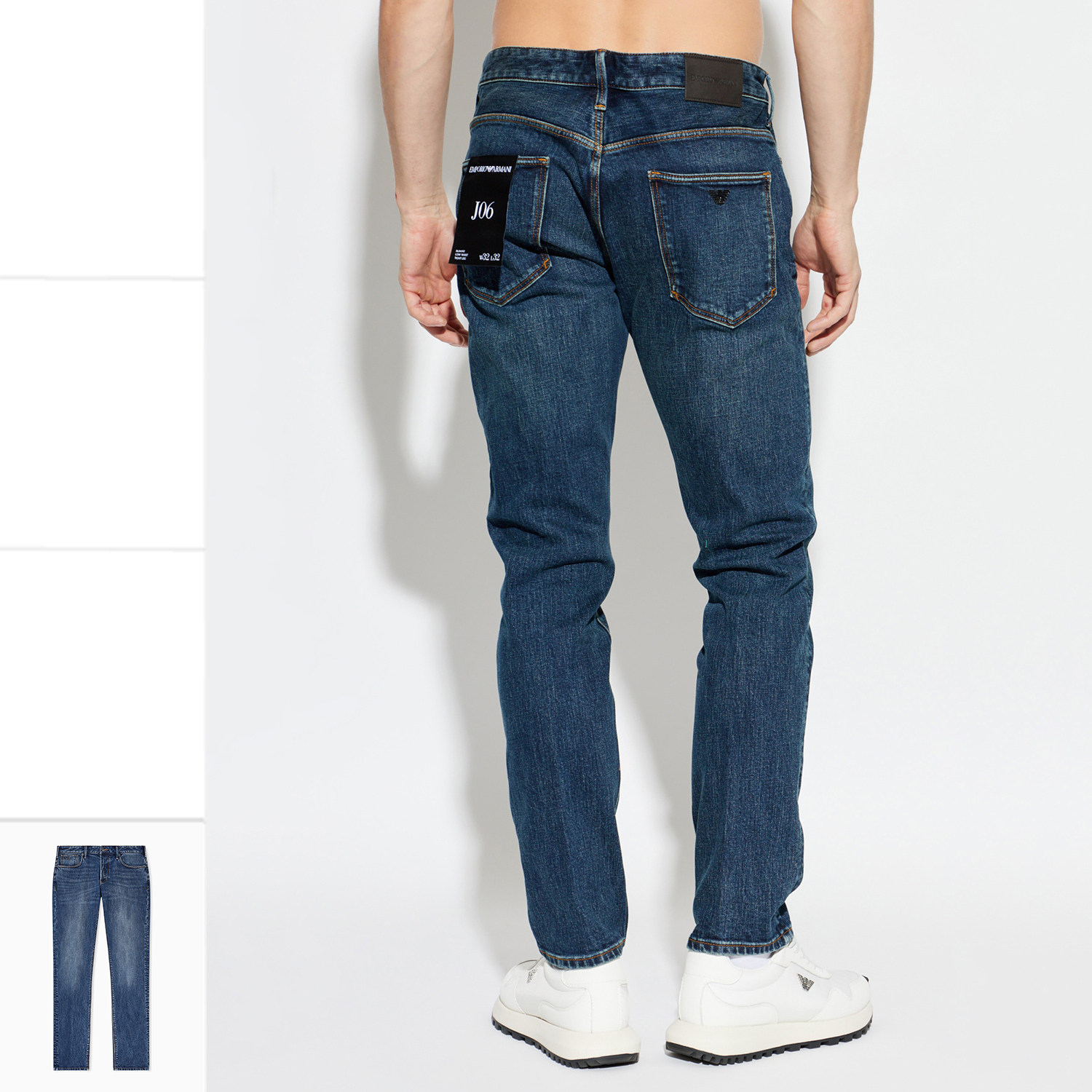 Armani/阿玛尼EA 男士鹰标修身水洗长裤牛仔裤 EM000121 AF22245