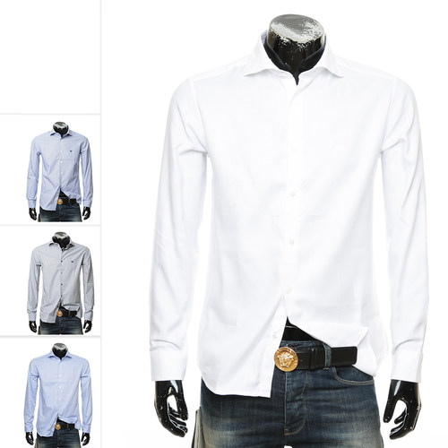 阿玛尼鹰标修身时尚简约长袖衬衫