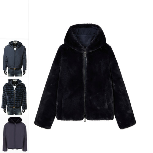 Armani/阿玛尼男士连帽毛绒外套