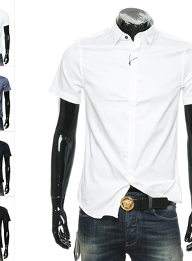 Armani/阿玛尼AX 海外直邮 夏季男士修身短袖衬衫 8NZCBF ZN10Z