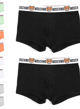 moschino/莫斯奇诺潮牌男经典小熊2件装平角裤四角内裤A1387 4402
